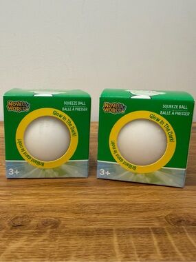 Set of 2 - Glow In The Dark Squishy Squeezy Stress Ball